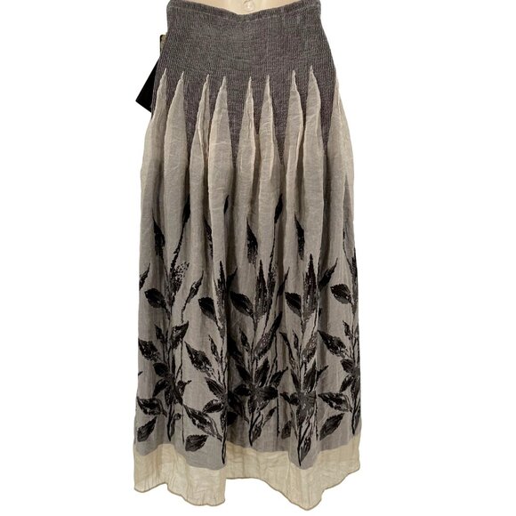 NWT Anthropologie Lapis Womens Jaime Tan Brown Elastic Waist Maxi Skirt OS - Picture 2 of 14